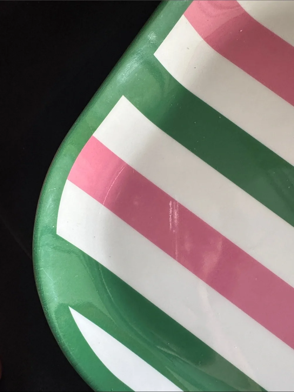 Striped Green and Pink Party Paddle Plate - Home Party Supplies